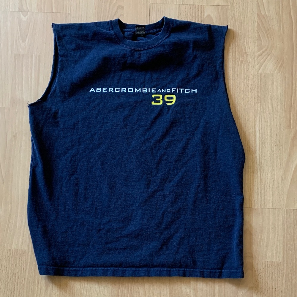 Abercrombie & Fitch Black Sleeveless Logo Tee